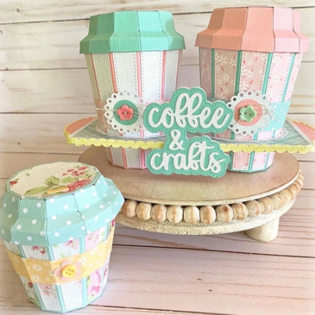 Coffee Cup Die, Cutting Die Box,3d Cutting Dies, 4oz/ 8oz Stencils ...