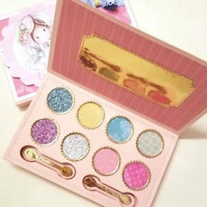 Molde de corte para sombras – Molde artesanal para paleta de maquiagem para cartões e diários