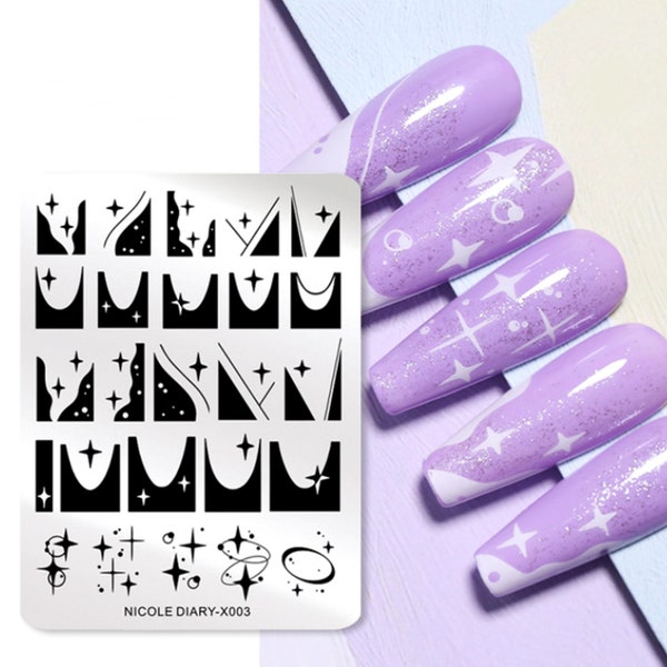 nail stamp french  ~ nail art template ~ plates for nails ~ nail decorations ~ DIY nail art beautiful ~ stamping plate