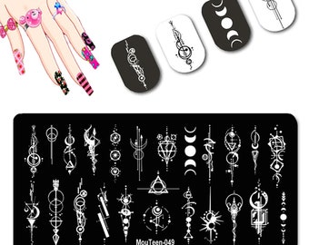 nail moon designs ~moon phases~nail art template ~ plates for nails ~ nail decorations ~ DIY nail art beautiful,stamping plate,