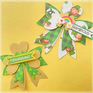 Matrices de découpe Shamrock - Matrice de découpe pour la Saint-Patrick pour la fabrication de cartes, le scrapbooking, les travaux manuels porte-bonheur, les nœuds pour les cheveux et les projets de papier bricolage