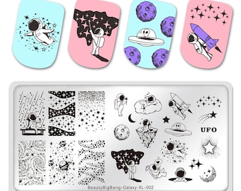 Marble Galaxy, Star Universe Nail,astronaut nails,Art Stainless Steel Nails Art Template,Stamping plate,DIY Nail Stamping Plate beautiful,