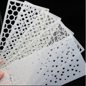 Slimline gelaagdheidstencils – herbruikbare ambachtelijke stencils voor kaarten maken, scrapbooking, journaling, mixed media en doe-het-zelfprojecten