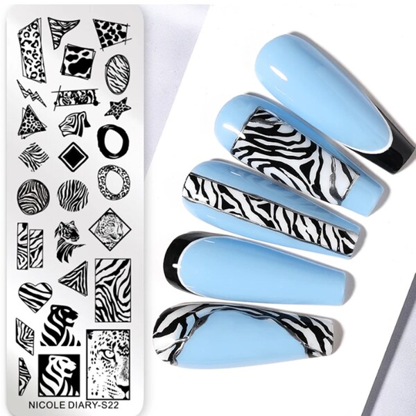 Nail Stamp Plate Animal Print Etsy
