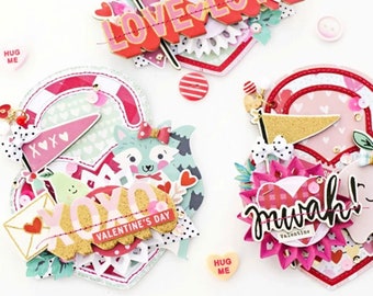 Troquel de bloqueo de corazón, Mini álbum de San Valentín, plantillas de corte para bricolaje, álbumes de recortes, grabado decorativo, tarjetas de papel DIY