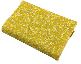 Book Cover Adjustable Cotton  Buchhülle  Yellow Leaves