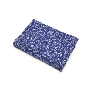 Book Cover Adjustable Cotton  Buchhülle  Blue Leaves