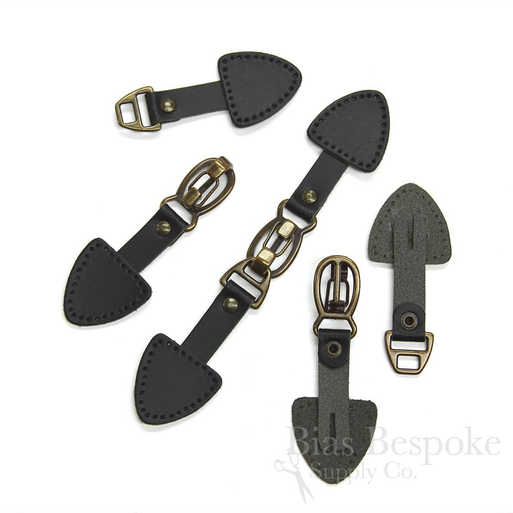 7 3/8 Genuine Leather & Metal Toggle Closures Made in Etsy