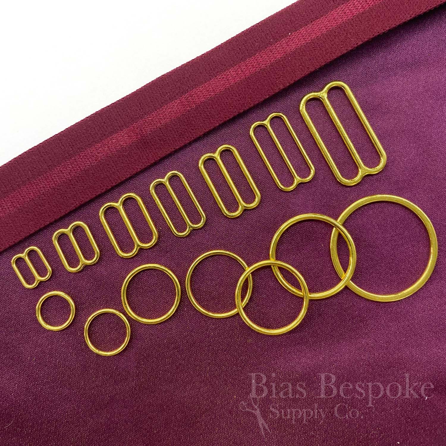 Set of 50 Gold Colored Metal Hooks for Lingerie-making 