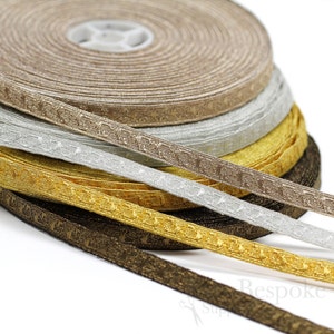 ADEL Narrow Bullion Braid Trim with Abstract Pattern: 5 Yards or 27 Yard Roll