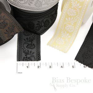 EMMA Floral Jacquard Trim in 5 Colorways and 2 Widths, Made in Italy image 4