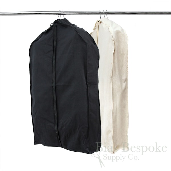 CT3 100% Cotton Canvas Gusseted Garment Bag, Short Length for 4-5 Suits