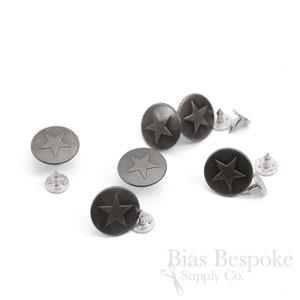 Sets of Classic 18mm Single Star Jeans Buttons