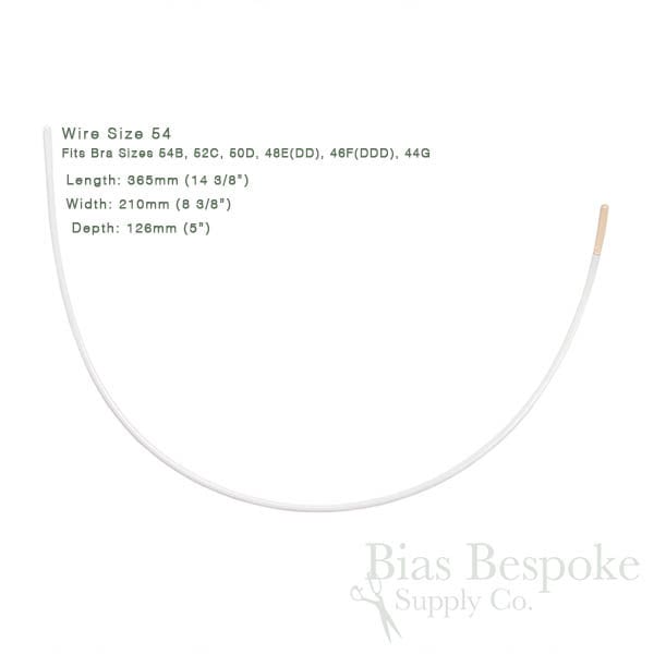 White Spring Steel Bra Underwires, Regular Length, Sizes 30 to 54 -   Canada