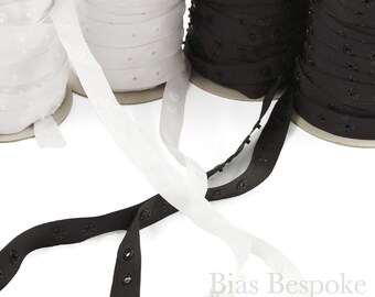 SILVA "2 Together" Black and White Snap Tape, Sold by the Yard