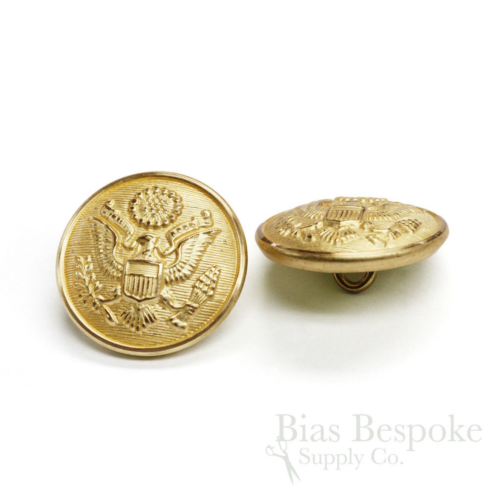 US Military Gold Uniform Buttons in Three Sizes Made in Etsy