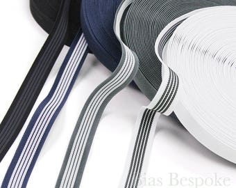 25 Yards 1&quot; Elastic with Gripping Rubber, 4 Colors Available