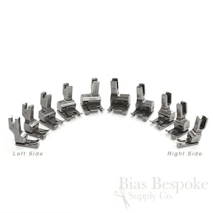 Hinged Top-Stitching Feet for Industrial Sewing Machines, Right and Left in 5 Widths