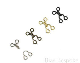 24 Ganci Da Cucito In 3 Misure Con Chiusura A Occhi In Metallo