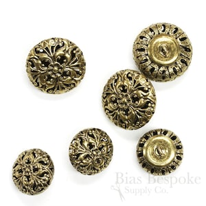 Magnificent Gold Filigree Buttons in Two Sizes, Made in France