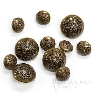 Sets of Antique Brass Knight&#39;s Armor Buttons, Made in France