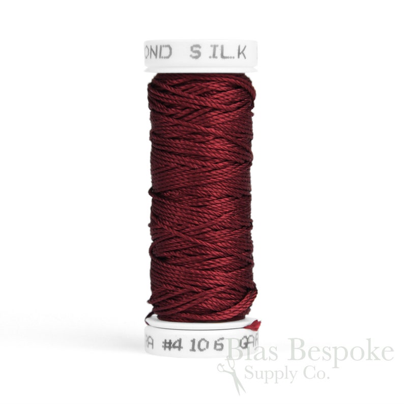 TREBIZOND Twisted Silk Thread: Group 4, Red to Pink Colors 4106 Garnet 2