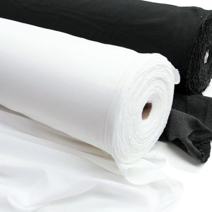 Woven Fusible Interlining Fabric, Black and White, 61&quot; Wide, Sold by the Yard