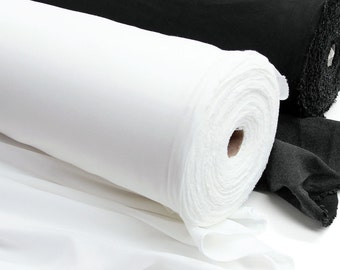 Woven Fusible Interlining Fabric, Black and White, 61" Wide, Sold by the Yard