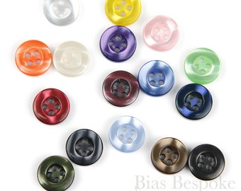 Set of 12 RAMELIN Luminescent Shirt Buttons, 18 Line