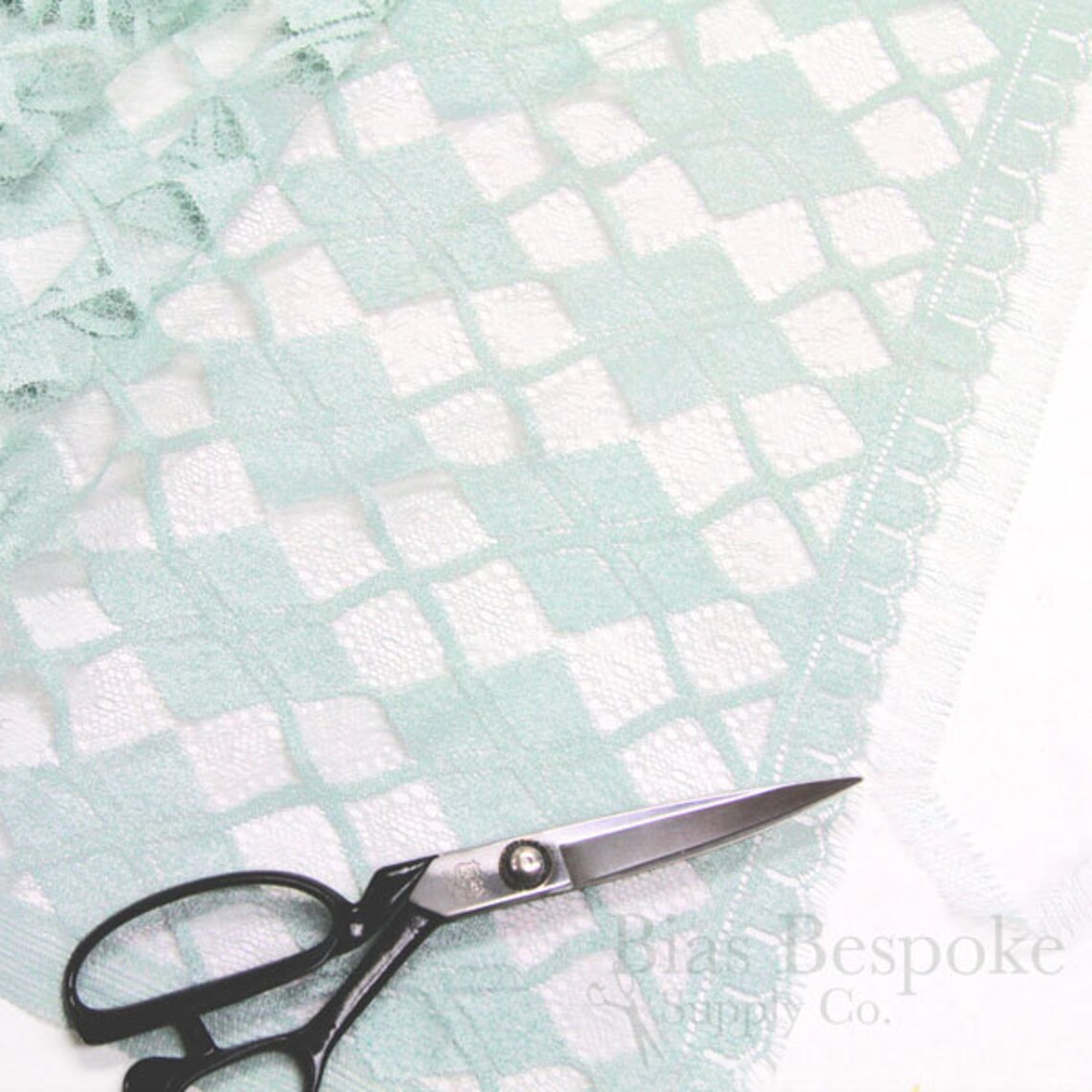 35 Wide Plaid French Leavers Lace Fabric in Spearmint Etsy