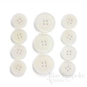 Sets of CULLEN Refined Ivory Corozo Suit Buttons, Made in Italy