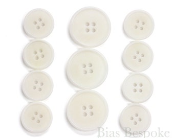 Sets of CULLEN Refined Ivory Corozo Suit Buttons, Made in Italy