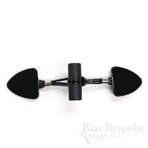 6 1/4&quot; Black Patent Leather Toggle, Made in Italy