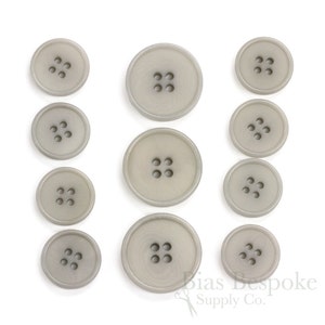 Sets of CULLEN Refined Oyster Gray Corozo Suit Buttons, Made in Italy