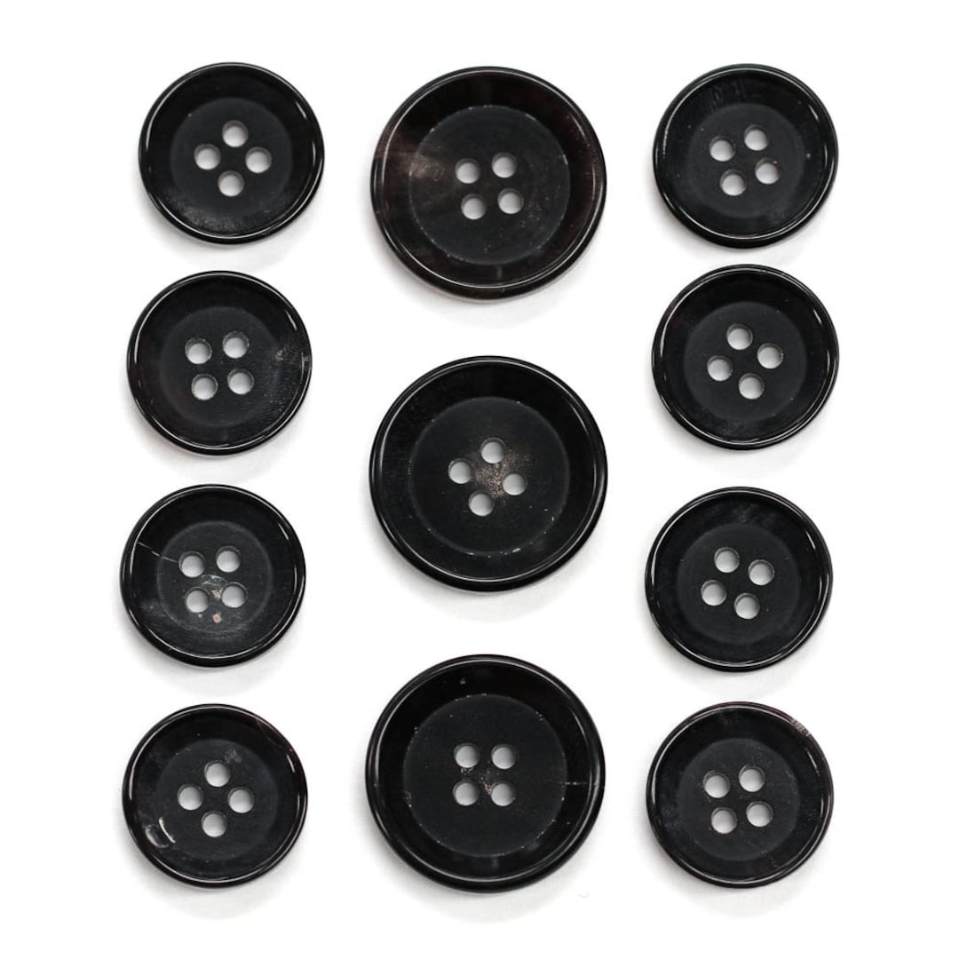 Set of Sharp Classic Black Buffalo Horn Suit Buttons - Etsy
