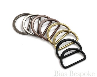 Set of 24 Antique Finish 1" Metal PENG D-Rings, 4 Colors Available
