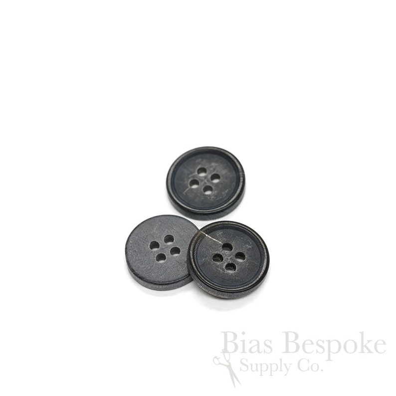 Sets of Dignified Matte Finish Gray-Blue Buffalo Horn Jacket Buttons, Made in Germany image 7