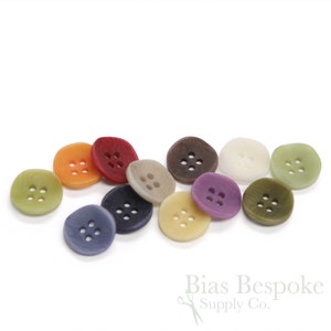 Set of 12 Simple and Modern Corozo Shirt Buttons, Made in Italy