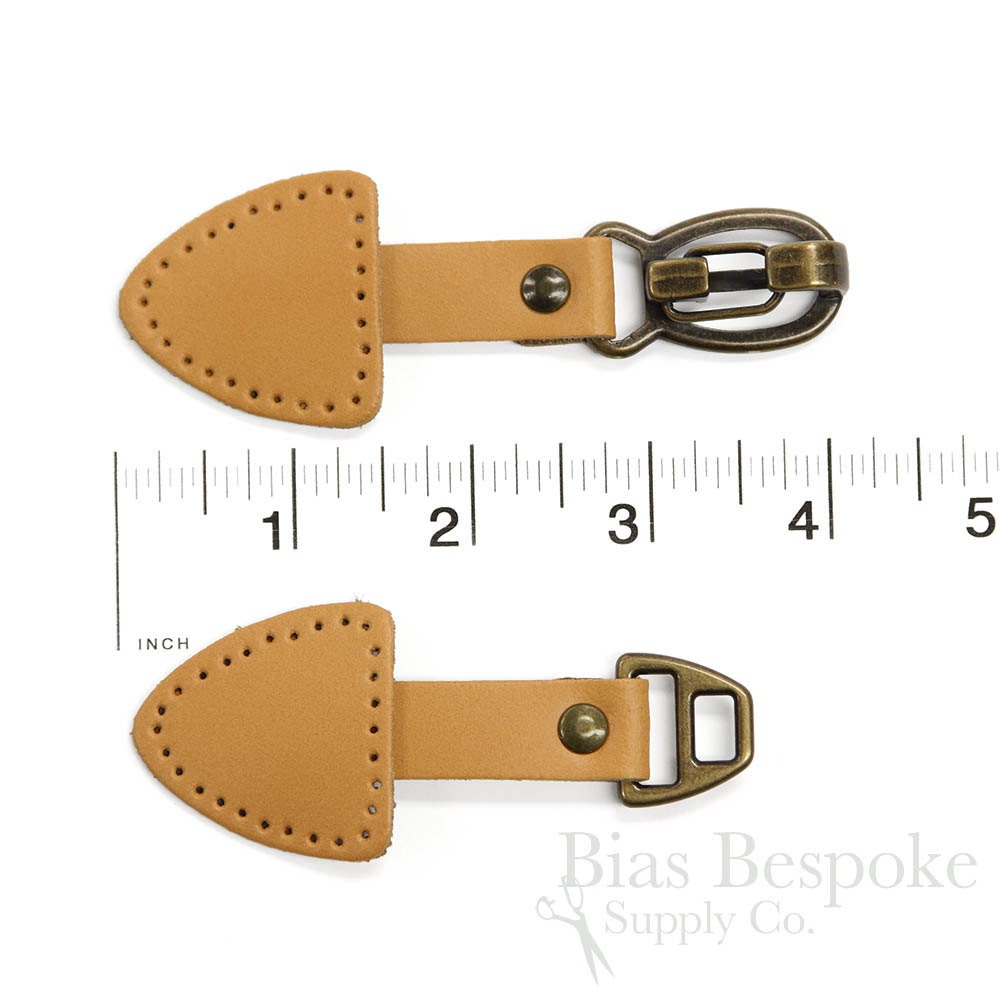 7 3/8 Genuine Leather & Metal Toggle Closures Made in Etsy