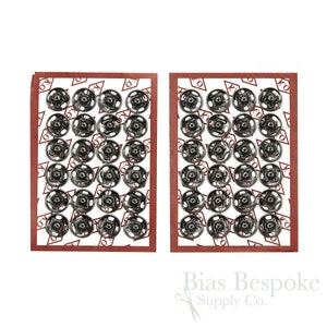 Set med högkvalitativa påsydda tryckknappar, 8 mm, 5 färger tillgängliga Gunmetal