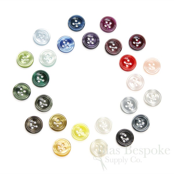 Set of 12 Luminescent Shirt Buttons, Made in Italy