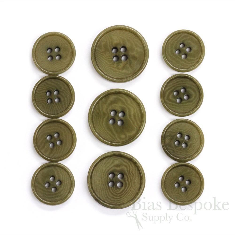 Olive Buttons Olive Suit Buttons Olive Coat Buttons Olive Pant Buttons Lot  of 4 Buttons, 3 Sizes Available, 