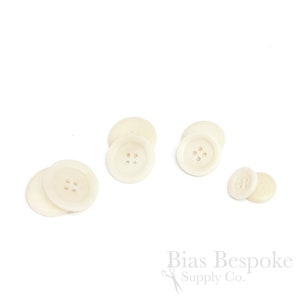 Sets of GAGE Chic Ivory-Colored Corozo Suit and Overcoat Buttons, Made in Italy