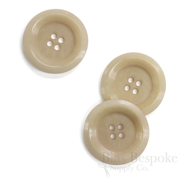 Sets of Beige Real Corozo Overcoat Buttons in Two Sizes