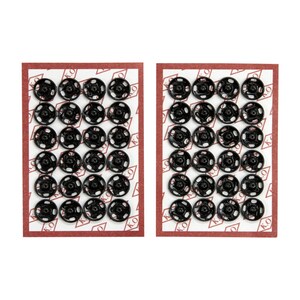 Set med högkvalitativa påsydda tryckknappar, 8 mm, 5 färger tillgängliga Black