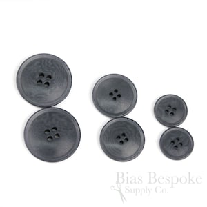 Sets of STROM Dark Gray Corozo Suit and Overcoat Buttons, Made in Italy