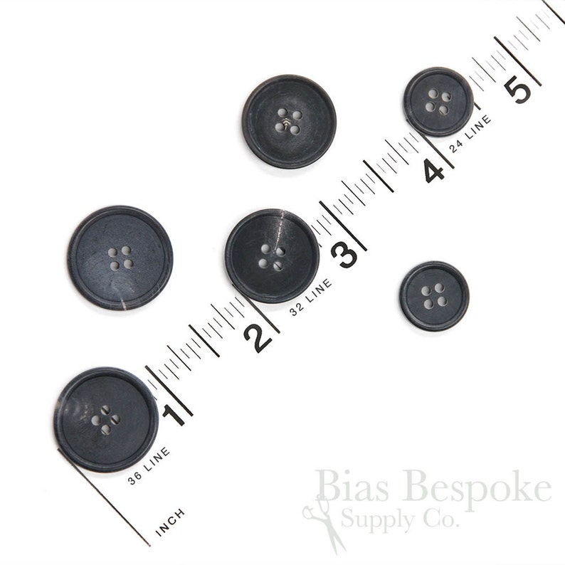 Sets of Dignified Matte Finish Gray-Blue Buffalo Horn Jacket Buttons, Made in Germany image 2
