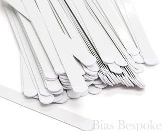 100 Pieces of 1/2" White Spring Steel Corset Boning, 11 to 17" Long