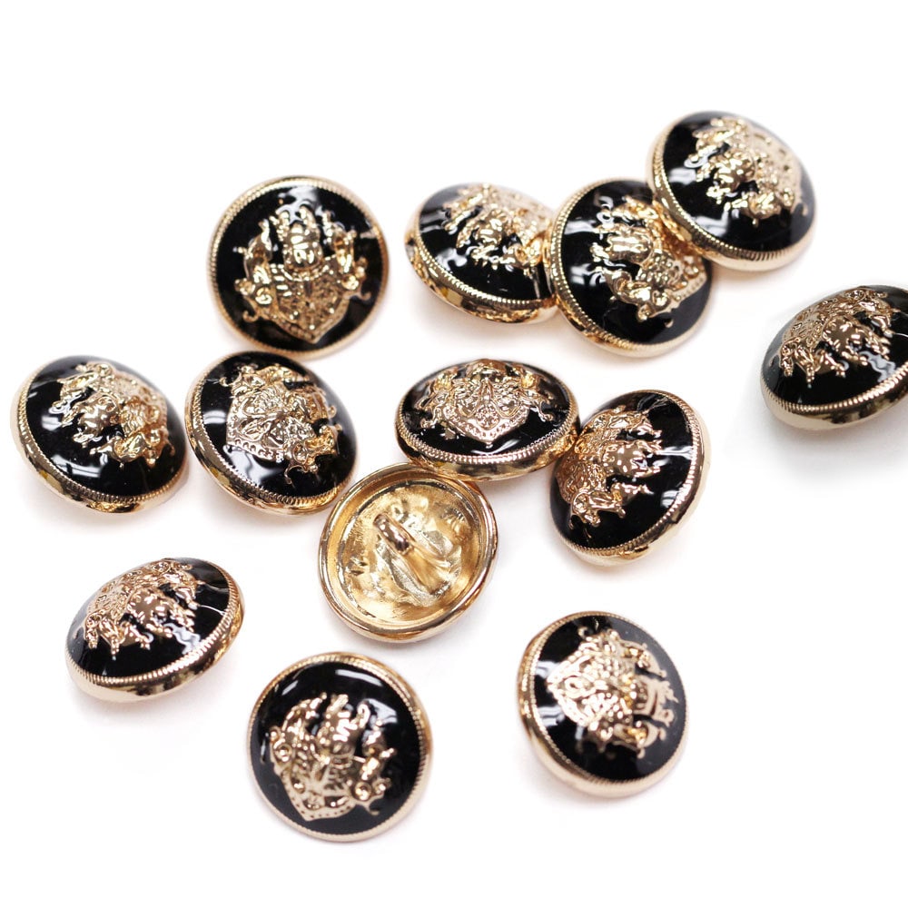 Sets of Bright Gold and Black Enamel Suit Buttons | Etsy