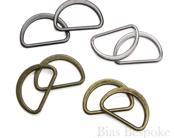 Set of 24 SHI Metal D-Rings, 30mm, 7 Colors Available